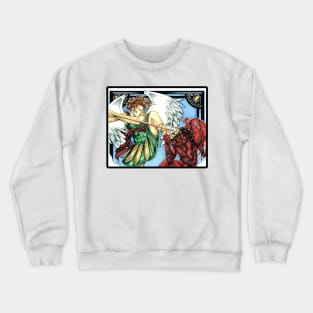 St. Michael Slays The Evil One - Black Outlined Version Crewneck Sweatshirt